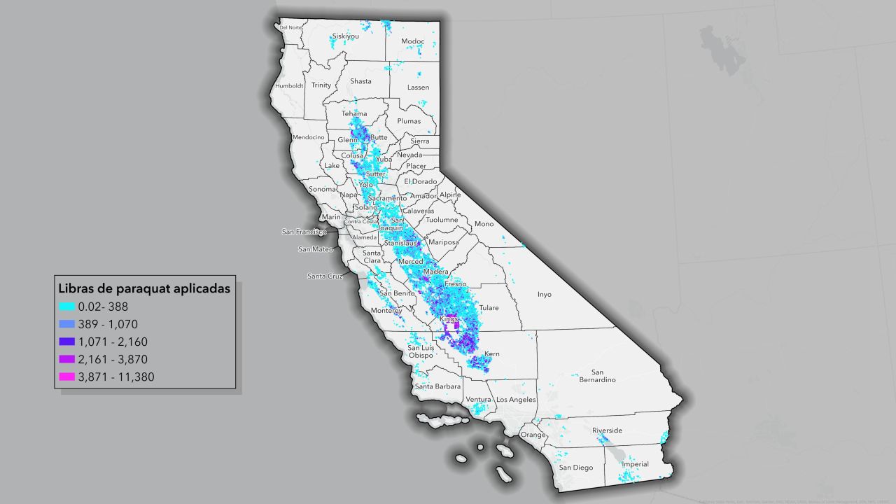Paraquat spraying in California