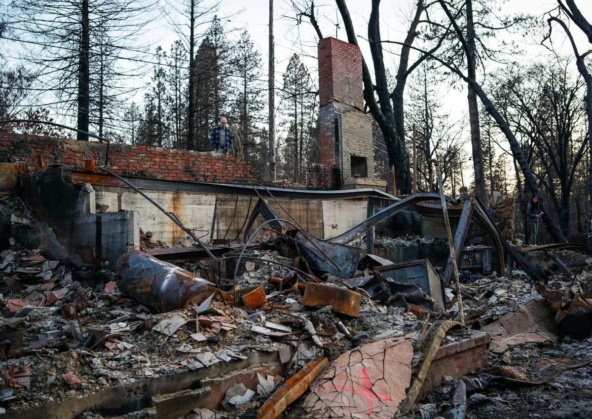 Wreckage of the 2018 Camp Fire in Paradise, Calif.