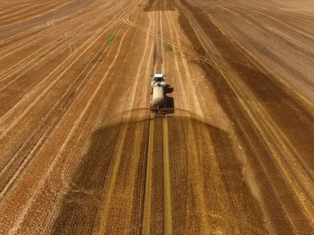 Tractor Plowing a field