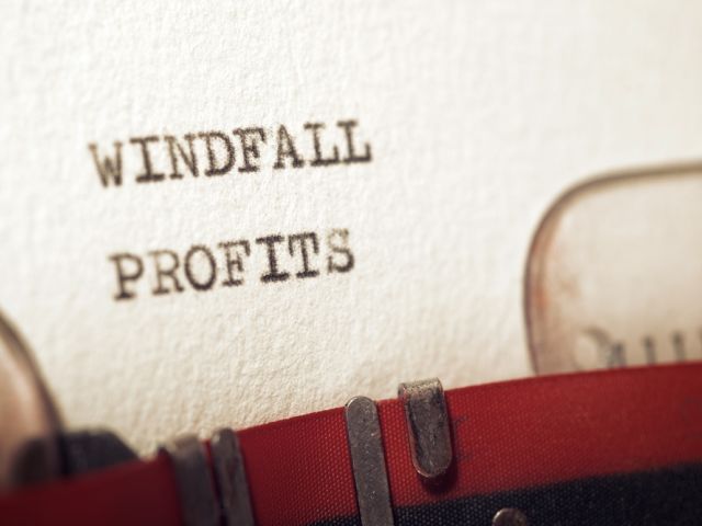 Windfall profits on typewriter
