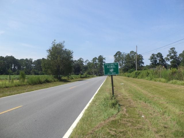 Welcome sign to Adel, Georgia
