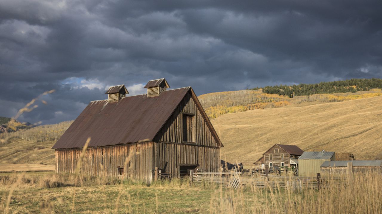 Barn in a storm